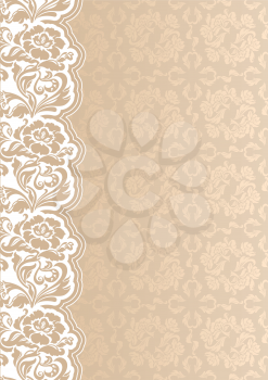 Flower background with lace, seamless template, vector