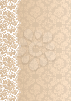 Flower background with lace. Vector illustration 10eps