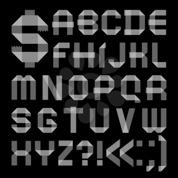 Font from scotch tape -  Roman alphabet