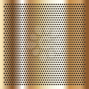 Golden background perforated sheet, vector design element
