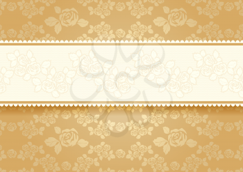 Gold roses with background. Vector illustration 10eps
