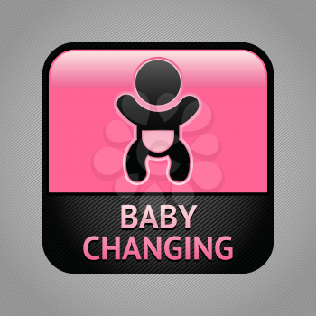 Baby changing facilities room symbol, public information sign