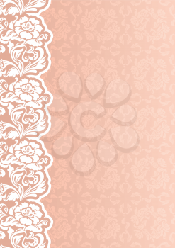 Vector. Flower background with lace