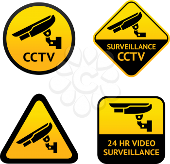 Video surveillance, set symbols. Vector illustration