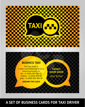Visiting cards  taxi, vector illustration 10eps