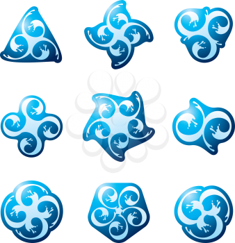 Water Symbols on a white background