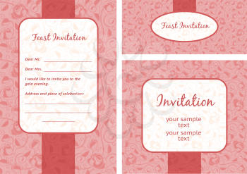 Wedding invitation template. Set of ornate vector frames