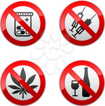 Set prohibited signs - drugs