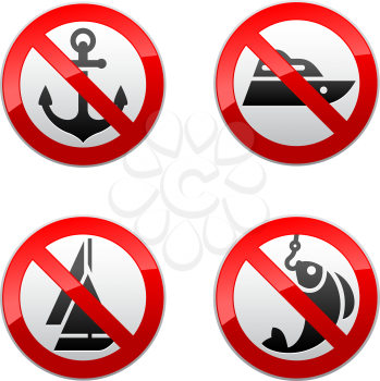 Set prohibited signs - fishing