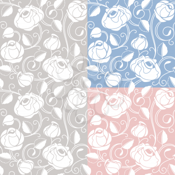 Seamless roses pattern, backdrop, template vector design