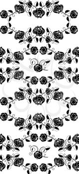 Seamless roses pattern black, design element