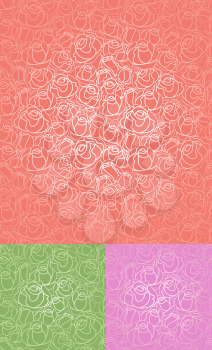 Seamless roses-pattern. Set-wallpaper