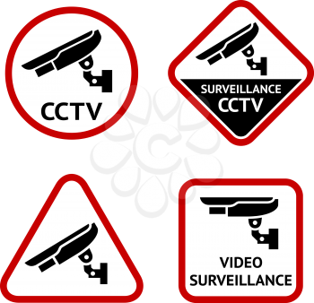 Security camera, stickers, vector illustration