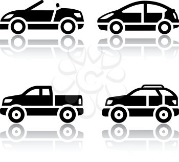 Set of transport icons - cars, vector