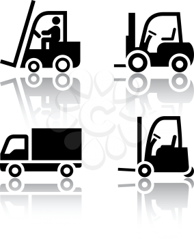 Set of transport icons - loader, vector