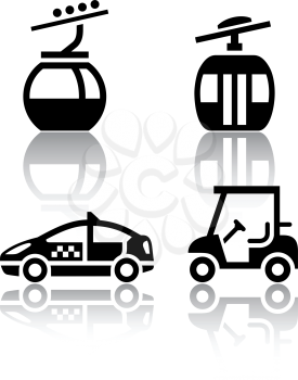 Set of transport icons - sport, vector