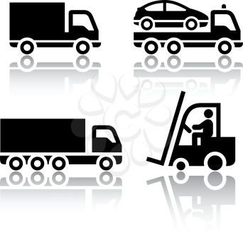 Set of transport icons - truck. Vector design