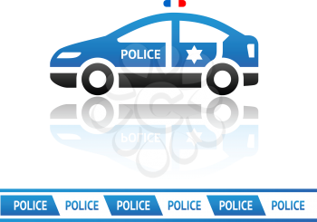 Blue police car - vector design element