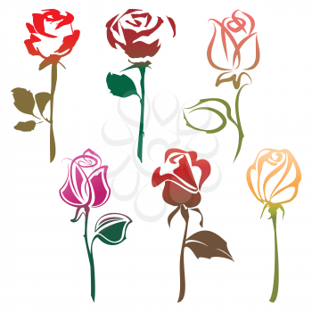 Icon set, rose on a white background. vector symbol