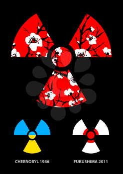 Sakura in the radiation symbol vector