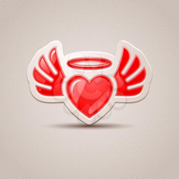 Heart with wings, the icon for your design. 10 eps.