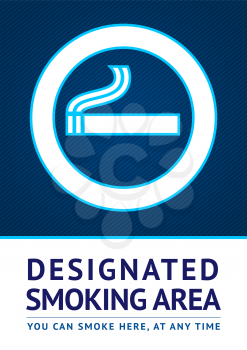 Label smoking area sticker, vector 10 eps