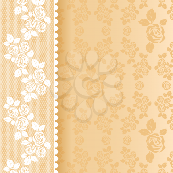 Lace beige square. Vector illustration 10eps