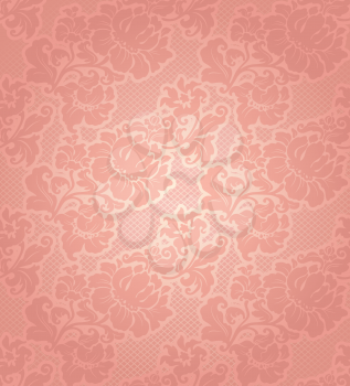 Lace pink background, ornamental flowers template