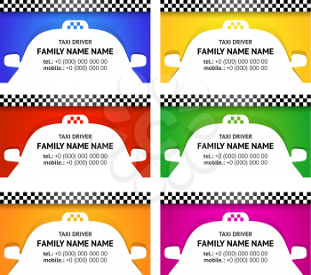 Business card taxi color set