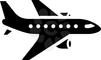 air transport - black icon isolated on white background