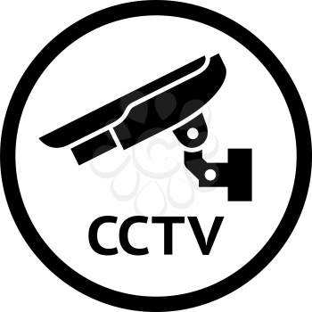 CCTV symbol, black emblem isolated on white background
