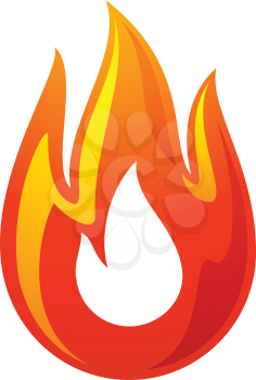Fire flame 3d icon on a white background