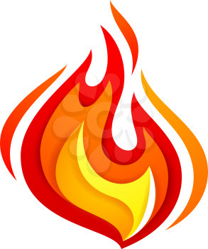 Fire flame, yellow red, vector illustration 10eps