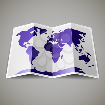 Purple map of the World, on gray blackground