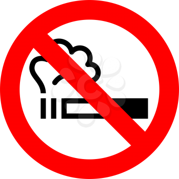 No smoking red sign on a white background