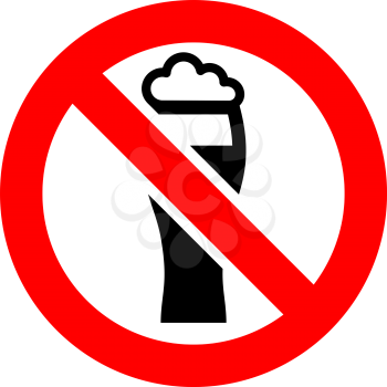 Prohibition sign. Black forbidden symbol in red round shape