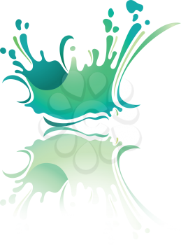 Splash ultramarine wave with reflection, vector illustration