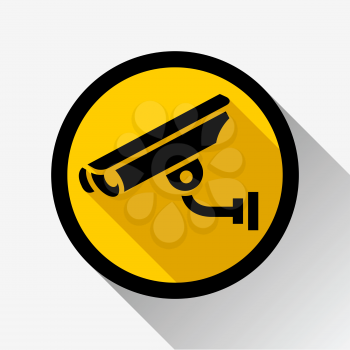 video surveillance on a yellow circle