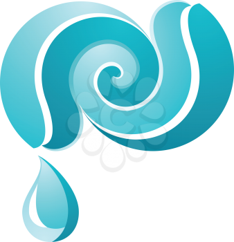 Wave icon on white background, vector illustration