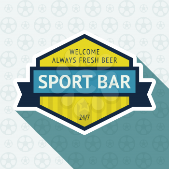 Soccer pub badge, vector illustration 10 EPS, on a blue background