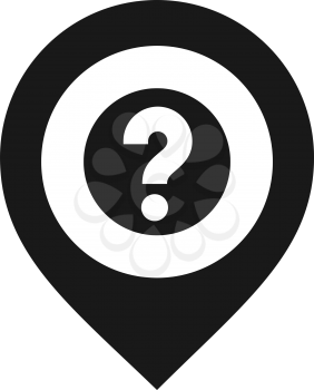 Map pin, black color on white background, vector illustration