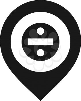 Map pin, black color on white background, vector illustration