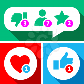 Simple buttons with user feedback for social network,