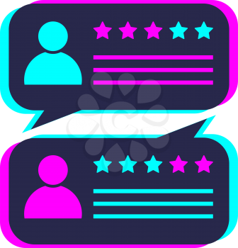 Colored speech bubble for feedback, design element