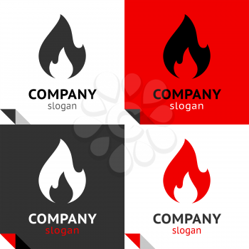 Fire flames, new set four variants for your logo