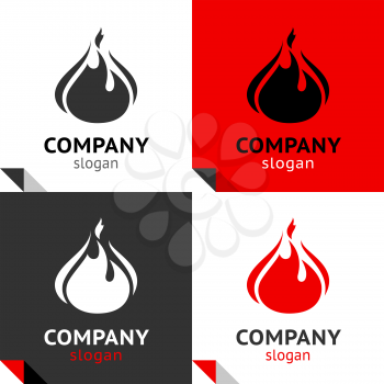 Fire flames new set four variants for your logo