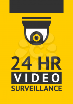 Notice Video Surveillance symbol, sticker. Vector illustration for print.