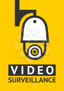 Notice Video Surveillance symbol, sticker. Vector illustration for print.