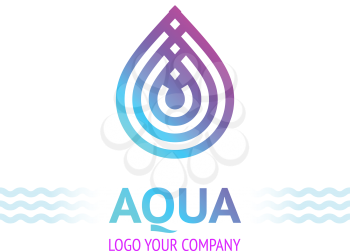 Water drop symbol, logo template icon for your design, vector illustration