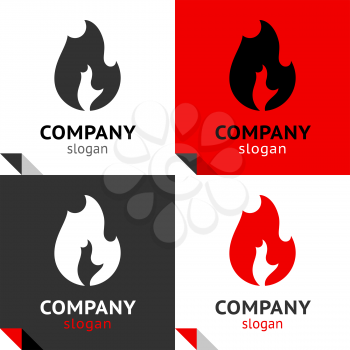 Fire flames, new set four variants for your logo